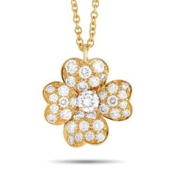 Flash Sale ๐ women Van Cleef & Arpels Cosmo 18K Yellow Gold 1.27 ct Diamond Small Pendant Necklace ๐งจ