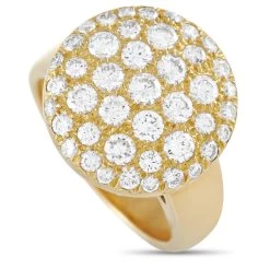 Outlet 🔥 women Van Cleef & Arpels 18K Yellow Gold 1.50ct Diamond Ring 😉