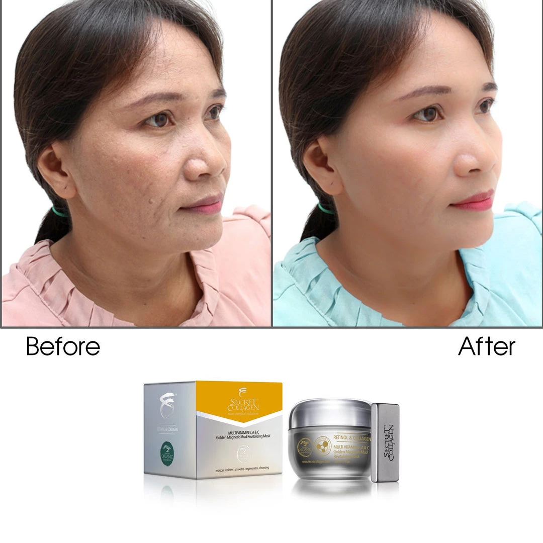 Best Sale 😍 Secret Collagen Multi Vitamin E A & C Golden Magnetic Mud Mask ❤️ - Image 2