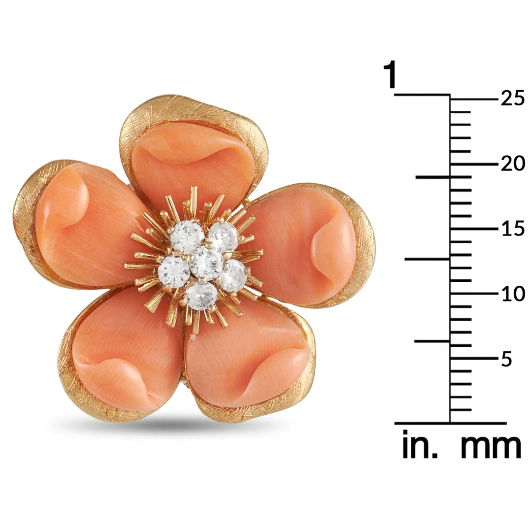 Hot Sale ๐ women Van Cleef & Arpels Vintage Rose de Noël 18K Yellow Gold 1.00 ct Diamond Earrings ๐ฏ - Image 4