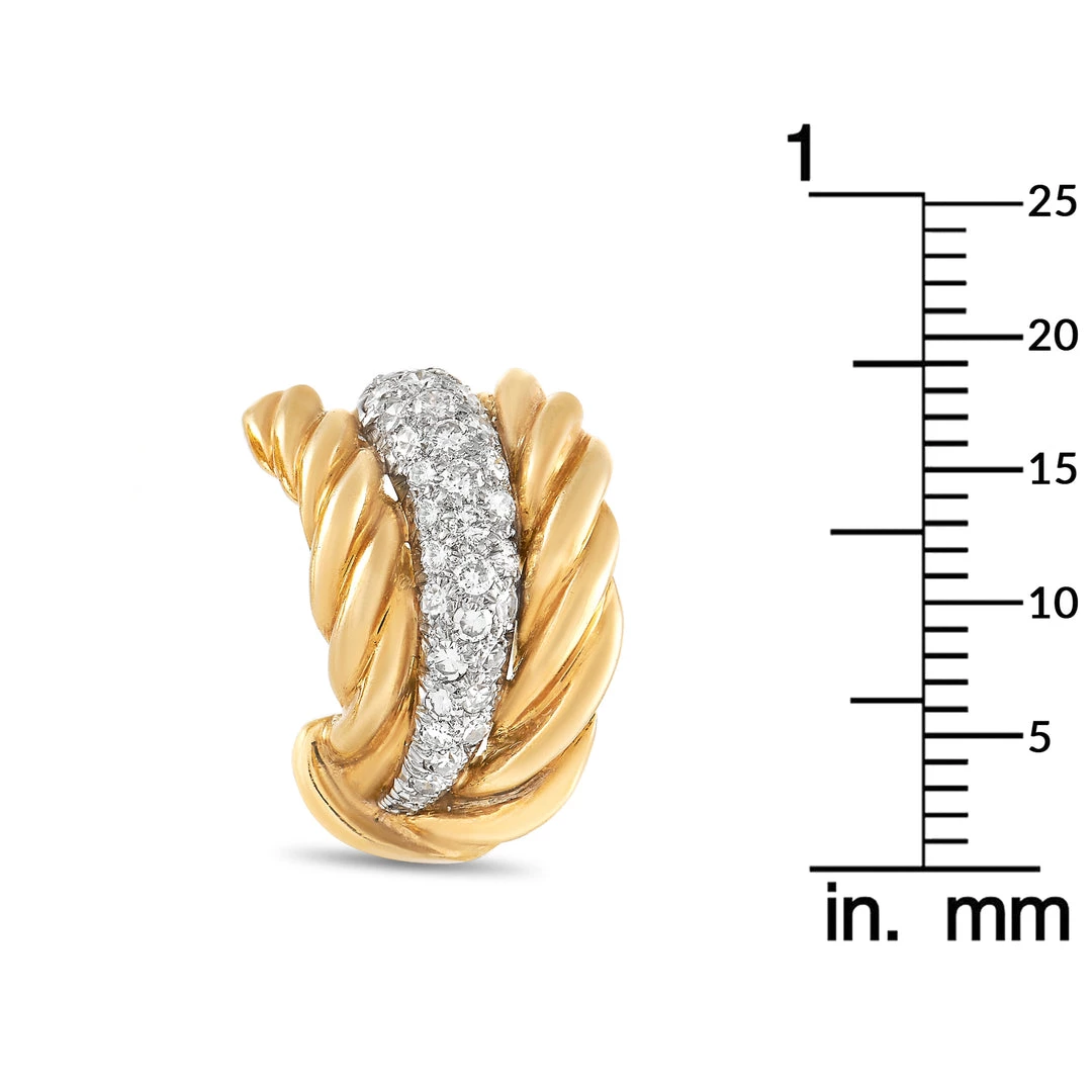 Best Pirce ✔️ women Van Cleef & Arpels Vintage 18K Yellow Gold 1.25 ct Diamond Clip-On Earrings 🤩 - Image 4