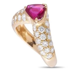 Best reviews of 👏 women Van Cleef & Arpels 18K Yellow Gold 1.09 ct Diamond and Ruby Ring 🔔