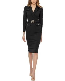 Best deal ๐ women BGL Wool-Blend Midi ๐ Dress ๐